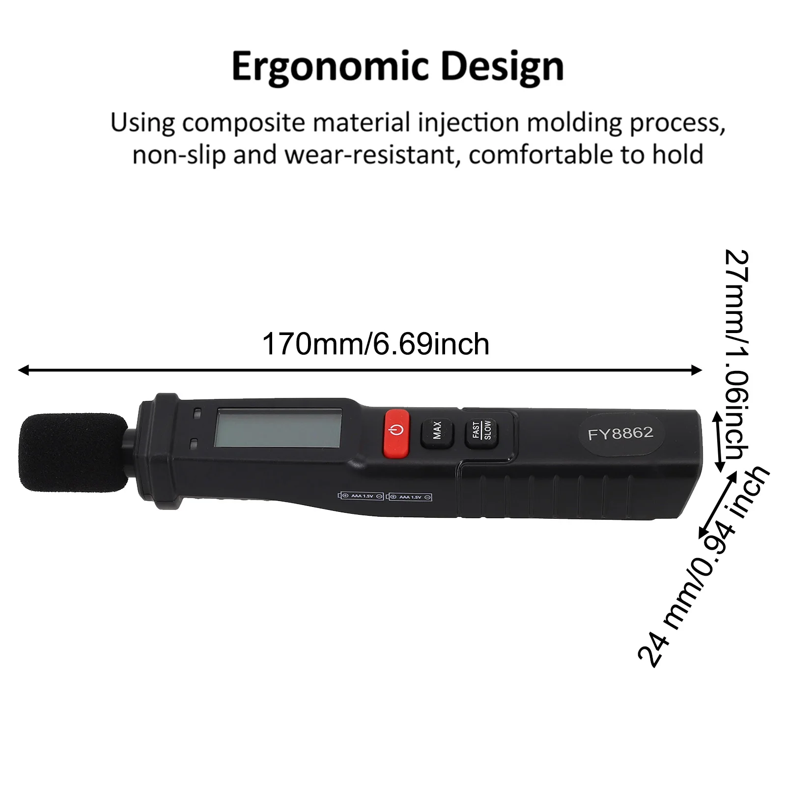 FY8862 Digital Noise Meter Sound Level Meter Handheld DB Meter A-Weighted 30~130dB Audio Measuring Instrument Decibel Monitor