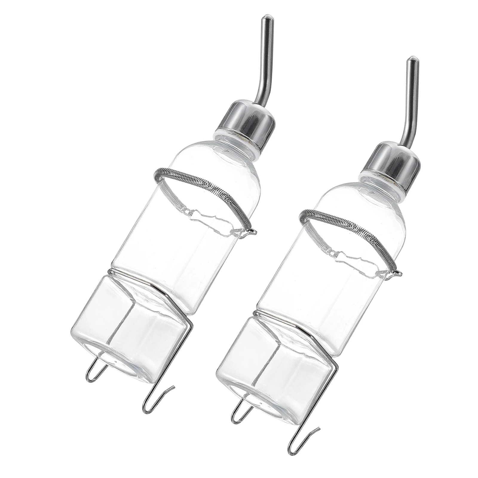 

2Pcs Pet Water Dispenser Rabbit Feeder Hanging No Drip Plastic Water Bottle for Small Pets Pet Drinking Bottle