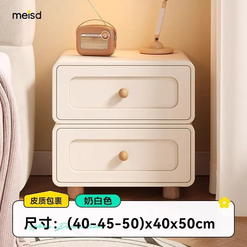 Cream solid wood bedside  simple modern small storage bedside  bedside home bedroom