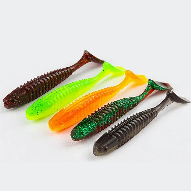 

20pcs T-Tail Soft Bait Duck Fin Bionic Lure Full Water Layer Floating Wobbler Fishy Scent Attractant Universal Fishing Lure