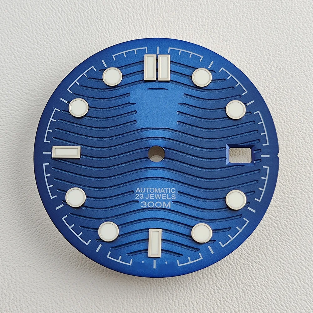 NH35 Dial Watch Dial Blue Green Luminous Watch Face for Seamaster NH35 NH36 Movement Watch Accessories Replacements Repair Tools