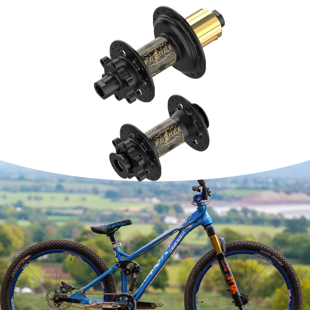 

Ferei 32H Ultralight MTB Hub Aluminum 7075 Rear Enduro Bearings for Front Mountain/E-Bike Patented Magnetic Coupling System