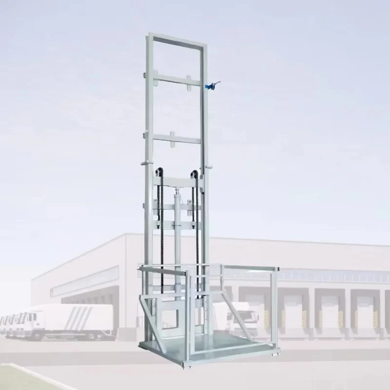 Electric and Hydraulic Small Freight Elevator Lift Rail Type Warehouse Factory Home Lifting Platform