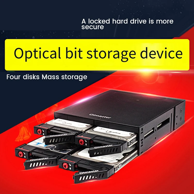 Oimaster SATA SSD HDD Enclosure Mobile Rack/Enclosure Hard Disk Enclosure Rack Data Storage Black Metal For 5.25 Drive