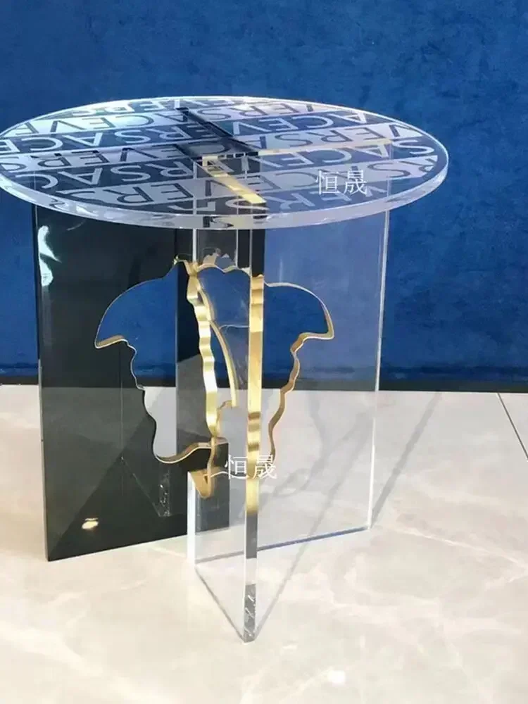 

Living room furniture Italian light luxury round edge transparent acrylic corner special-shaped high-end small coffee table