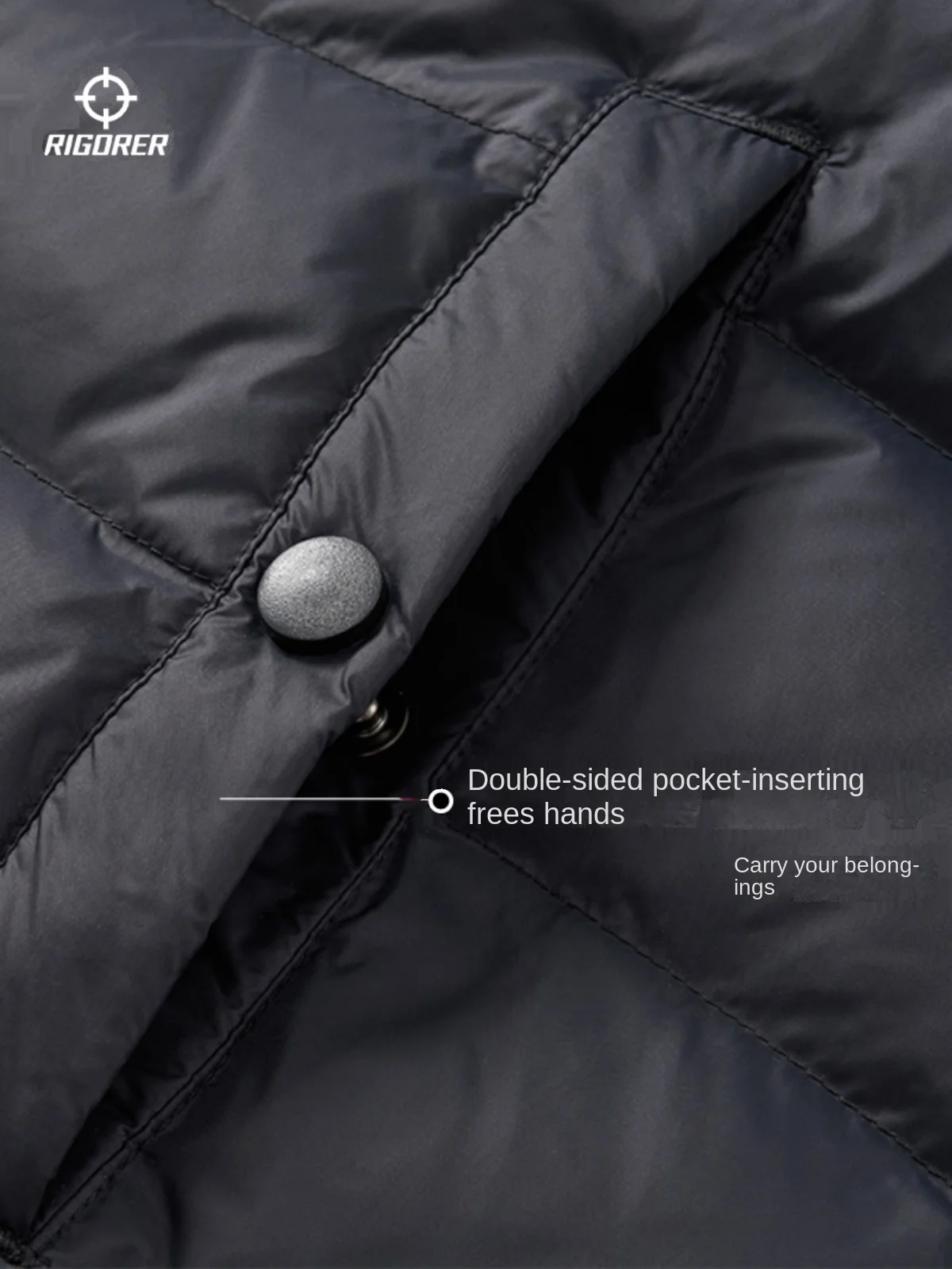 Imagem -04 - Rigoer-duck Down Jacket com Gola Stand-up Cabolsa Quente Confortável Windproof Basquete