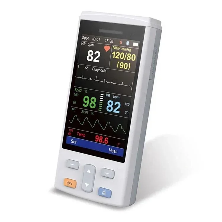 2025 PC200 Handheld Mobile Portable Wireless Monitor Multiparameter Vet Monitor de Sign Vital with ECG function