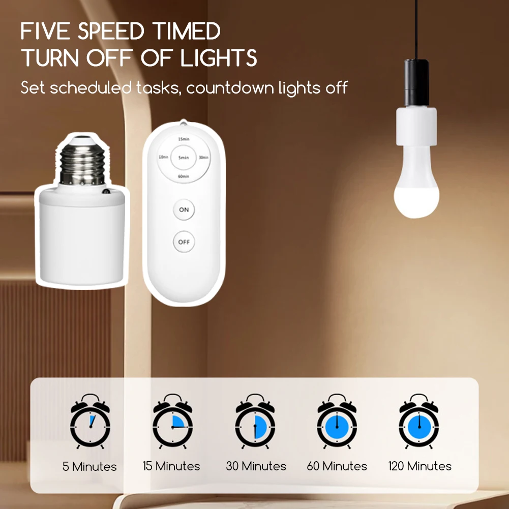 Switch E27 Lamp Holder With Timing Function Wide Compatibility For Living Room