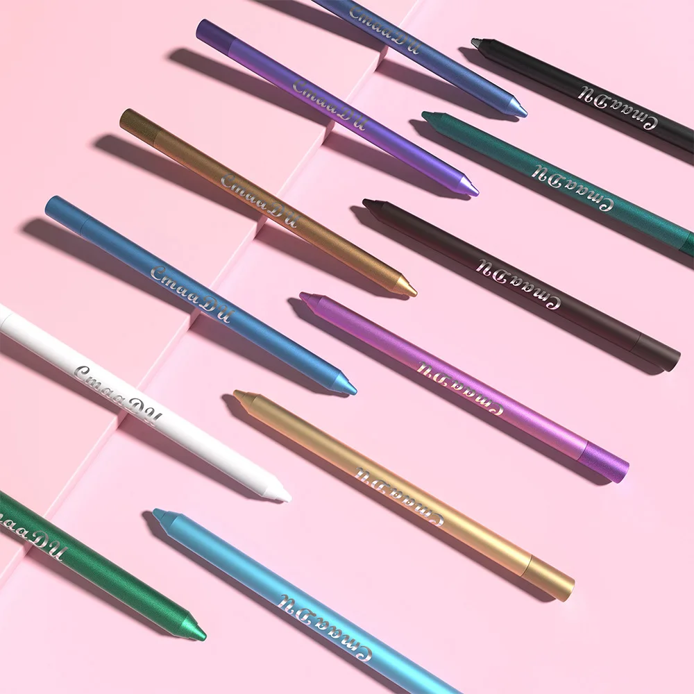 12 Kleuren Matte Gel Eyeliner Potloodset Waterdicht Rokerig Blauw Zwart Kleurrijk Liggend Zijderups Oogschaduw Glad Pigment Make-Up