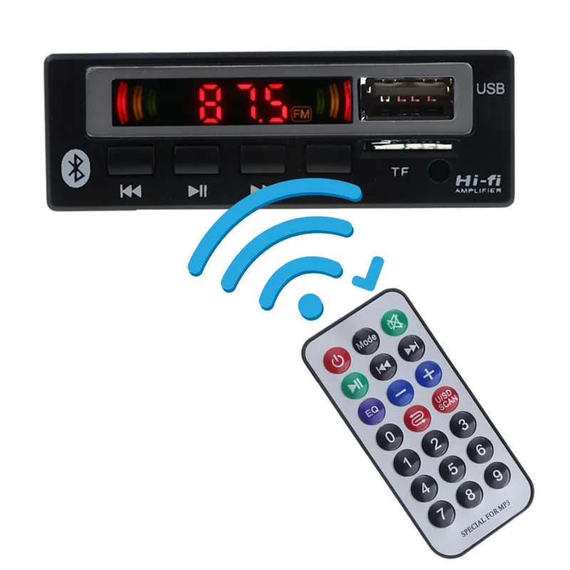 12V Bluetooth V5.0 MP3 Decoder Board FM Radio USB TF 3.5mm AUX Wireless Audio Receiver Car Music Module