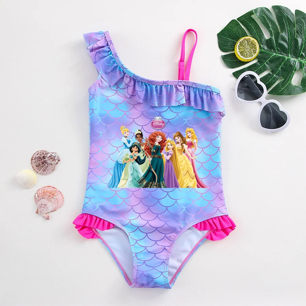 Maillot de bain princesse blanc neige pour filles, tankini, vêtements de plage d'été, pour enfants