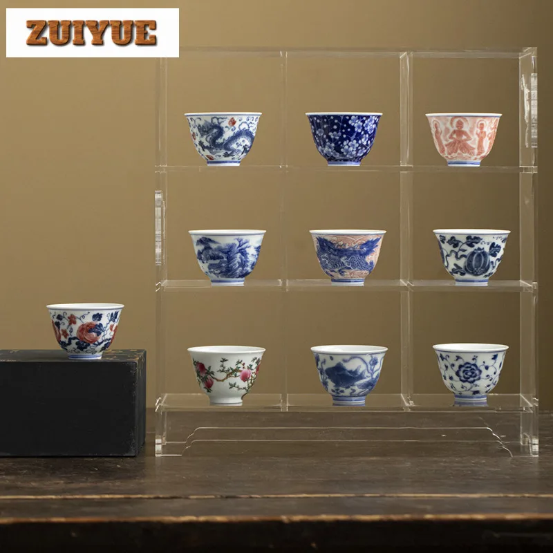 50 مللي العتيقة الأزرق والأبيض الخزف فنجان الشاي خمر وعاء الشاي الشاي زوج الشاي تذوق رائحة كوب Jianzhan ماستر أكواب الشاي #6