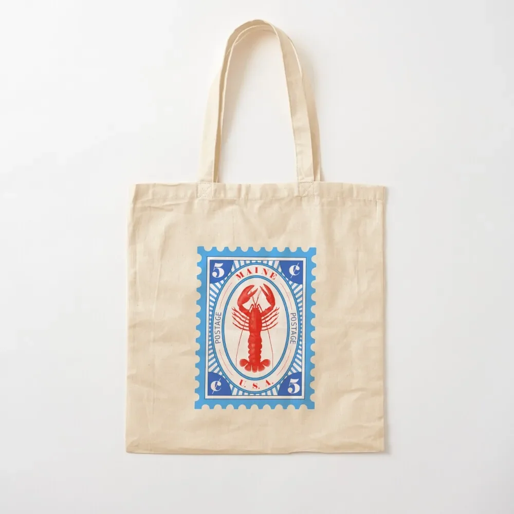 

Maine Lobster Stamp Tote Bag custom fabric bag ecological bags foldable reusable bag Women's shopping