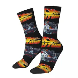 Happy Funny Men's Compression Socks DMC DeLorean Vintage Harajuku Return to the Future Street Style Novelty Pattern Crew Sock