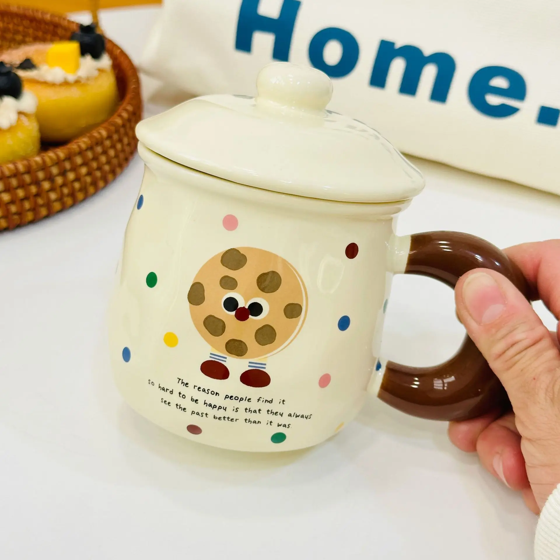 Handheld Box Set Household Ceramic Cute And Simple Mug Heat Resistant Water Cup Annual Meeting Small Gift For Use