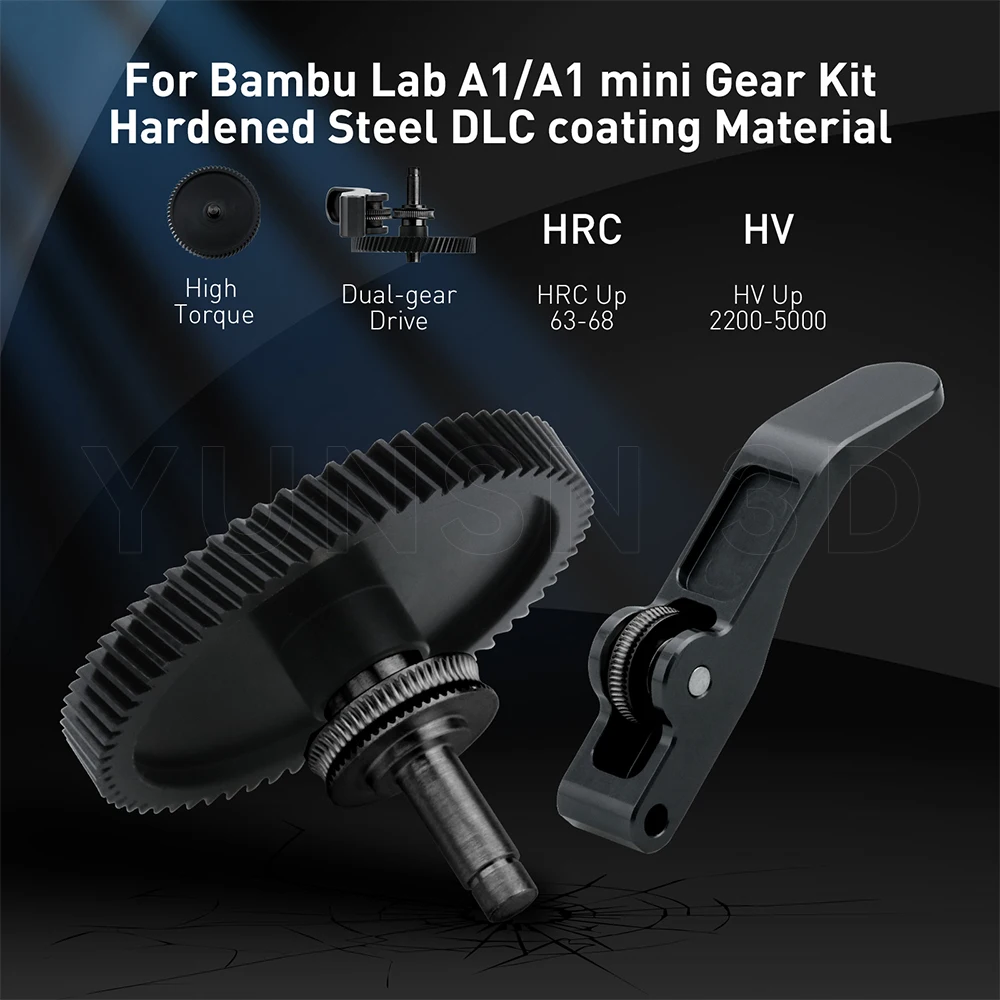 Für Bambu Lab A1 MINI Getriebeset CNC POM Nanobeschichteter gehärteter Stahl Extrusionskopfzahnräder für Bambulab A1 MINI Ersatzteile – Detail 2