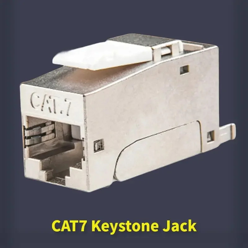 RJ45 Connector CAT7 Plug Keystone Jack Female Full Shielded Lan Terminal Toolless Connection Cat6A 6 Cat 7 Eathernet Cable 10G