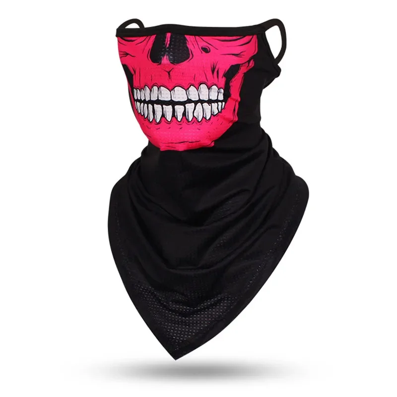 ผู้ชายผู้หญิงเดินป่าขี่จักรยานหน้ากากปิดหน้าแขวน-หู Skull Bandana Breathable กีฬาฤดูร้อน Balaclava คอ Face Shield