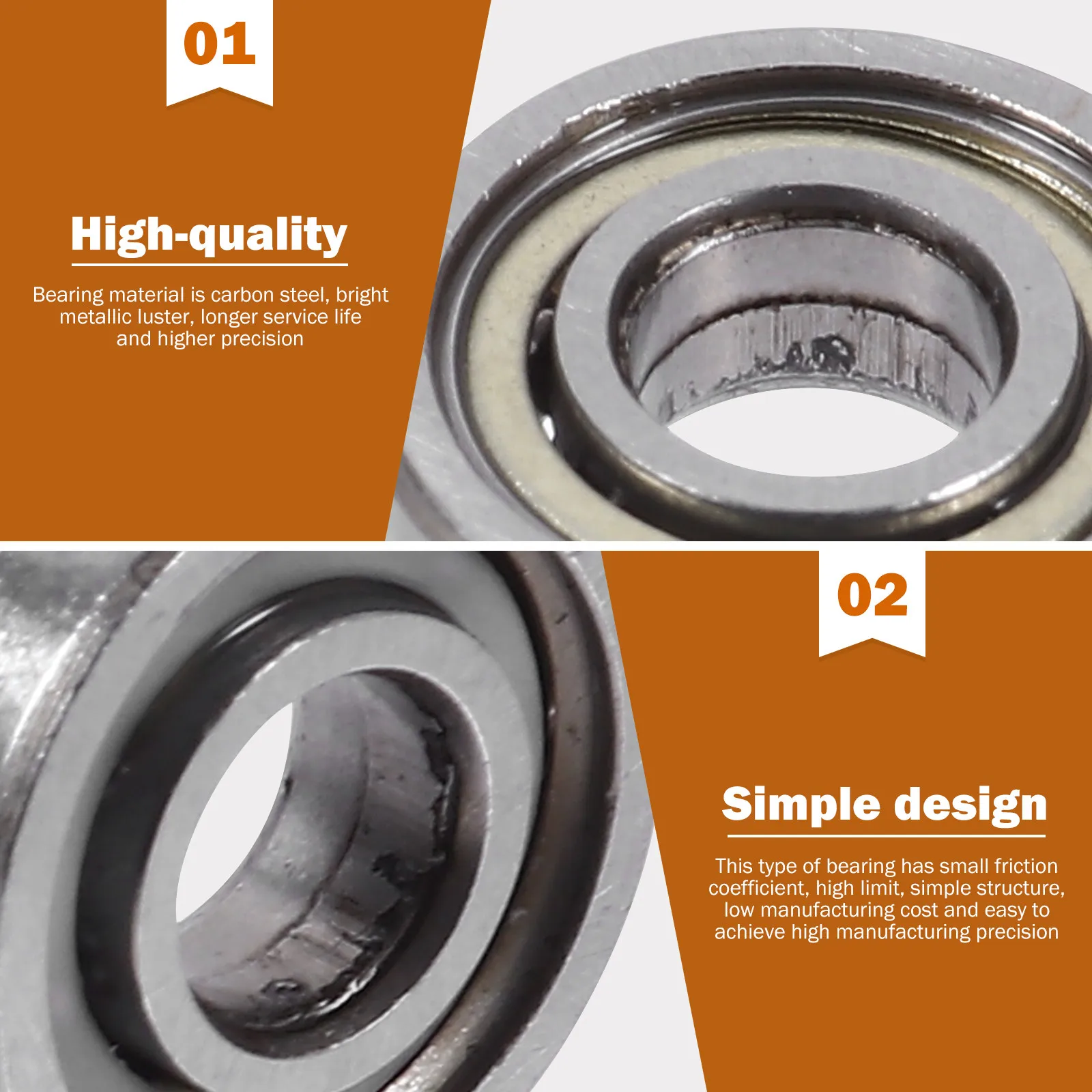 20Pcs Micro Deep Groove Ball Bearings Pre-Lubricated Carbon Steel Low Friction High Speed Miniature Ball Bearings for Motor