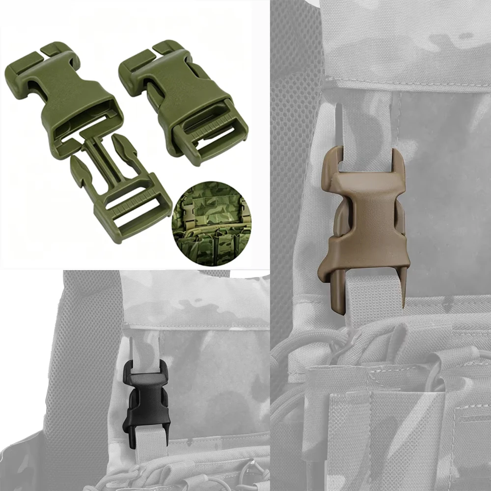 

2Pcs Buckles Side Release Buckle Quick Attach Surface Mount CS Hunting Gear Airsoft Vest Modular Attachment Point