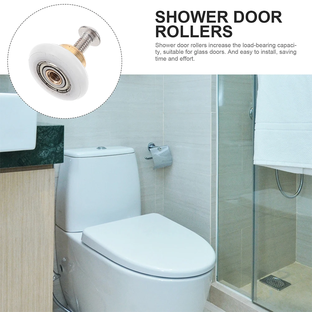 

4Pcs Shower Door Sliding Rollers Heavy Load Bearing Replacement Wheels for Glass Doors Smooth Operation Bathroom Hardware
