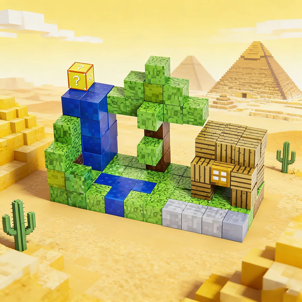 GIROMAG 300PCS Magnetic Blocks Set Comes With A Small Toy ,Educational STEM Toys for Ages 3-12 Creative Building Play