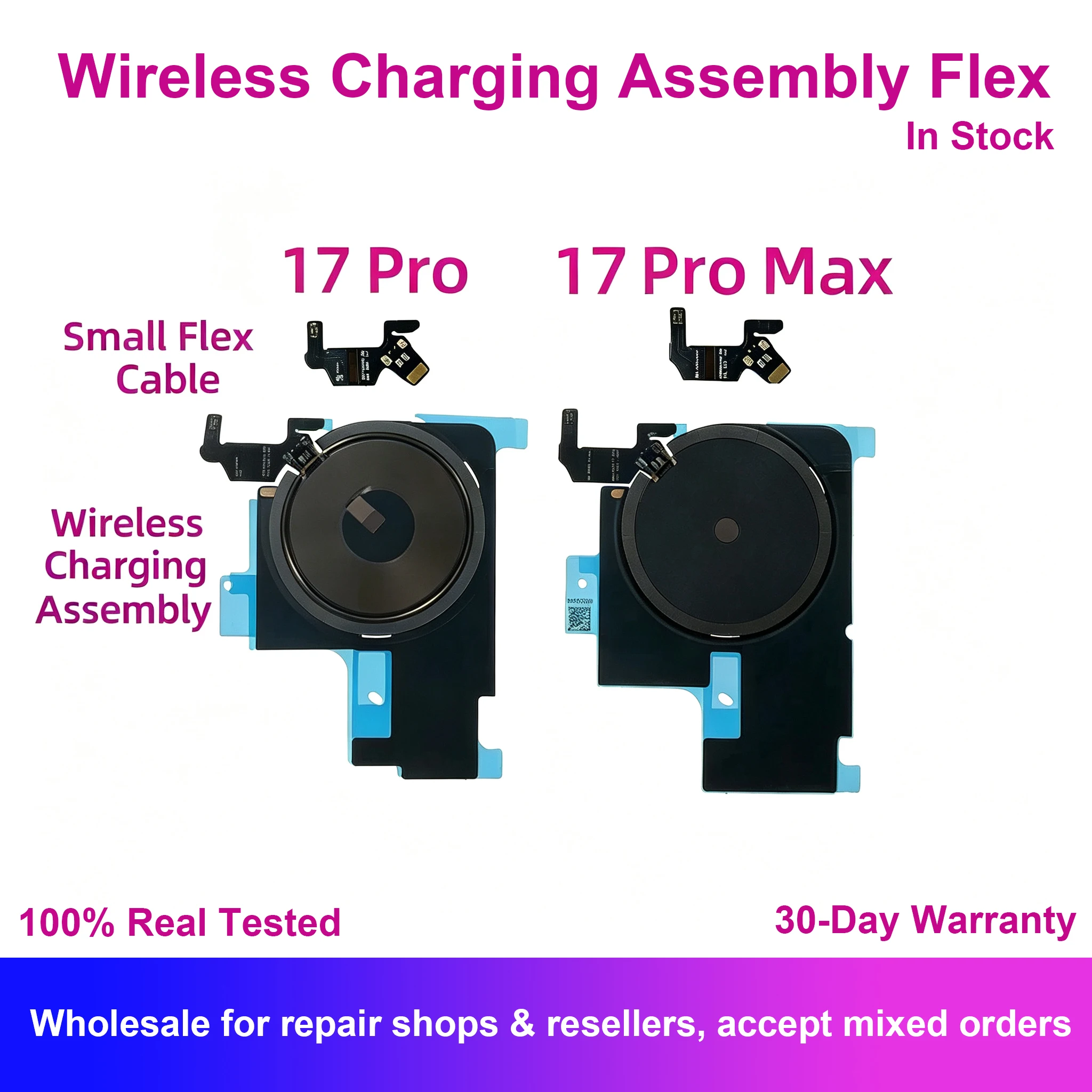 Wireless Charging Assembly Small Flex Cable For iPhone 17 Pro Max Coil Charger With Magnet Panel Replacement Repair Parts