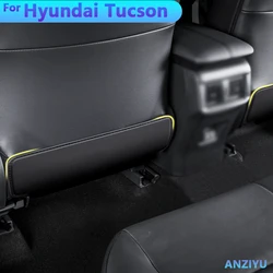 Car Seat Anti Kick Mat For Hyundai Tucson 2021 2022 2023 2024 Car Seat Backs Protector Pad Microfiber Leather Protection Cover