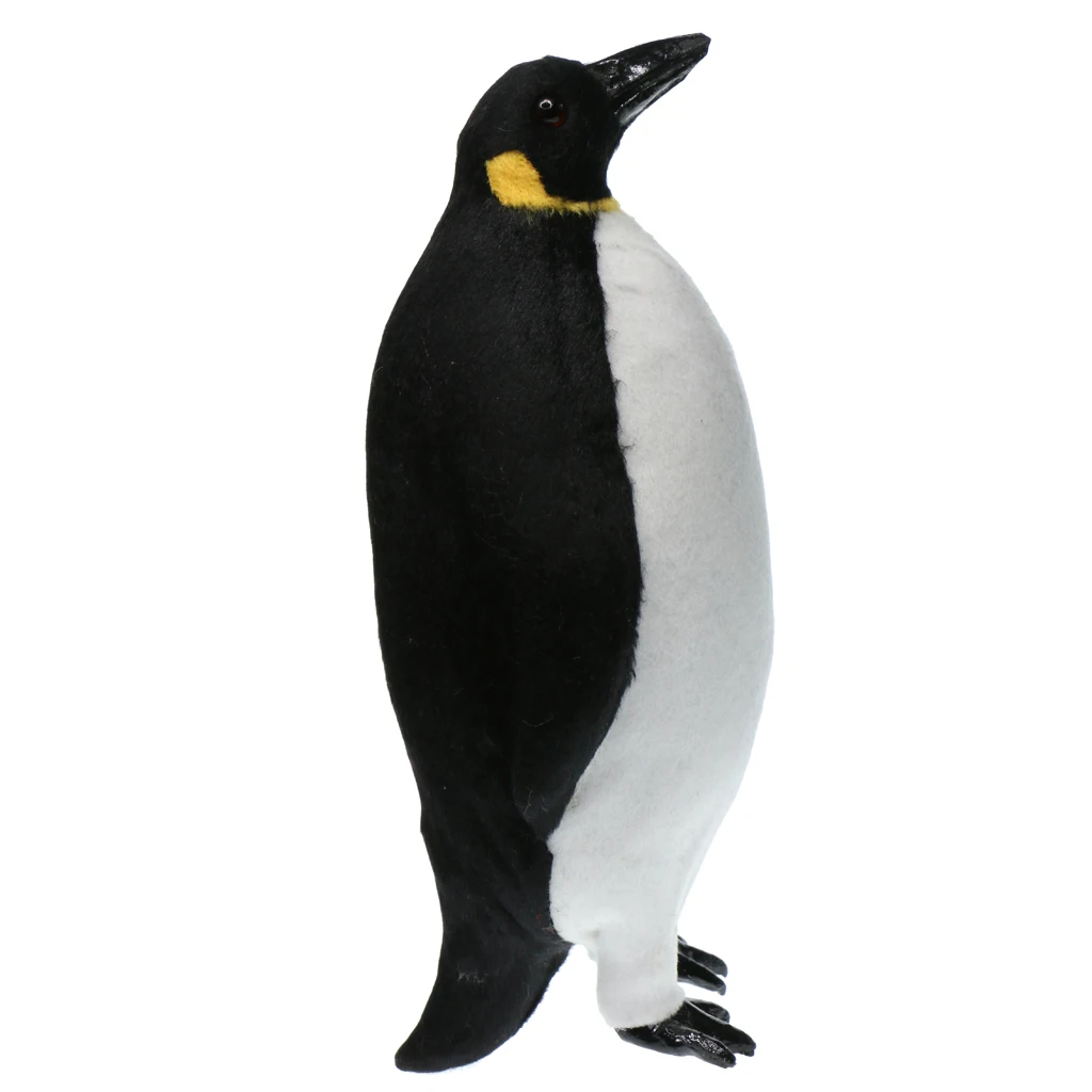 Simulated Penguin Figurine Feathered Decorative Animal Statue Home Garden Ornament for Gift Shop Window