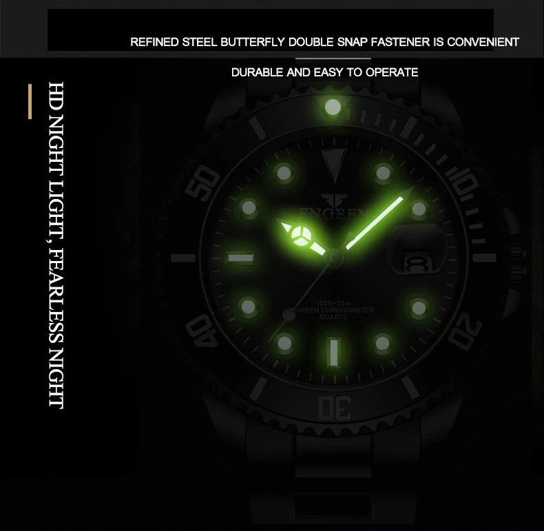 BINBOND Quartz Watches For Couples And Friends Orginal Design Auto Date Stainless Steel Durable Men's Watch Luxury Reloj