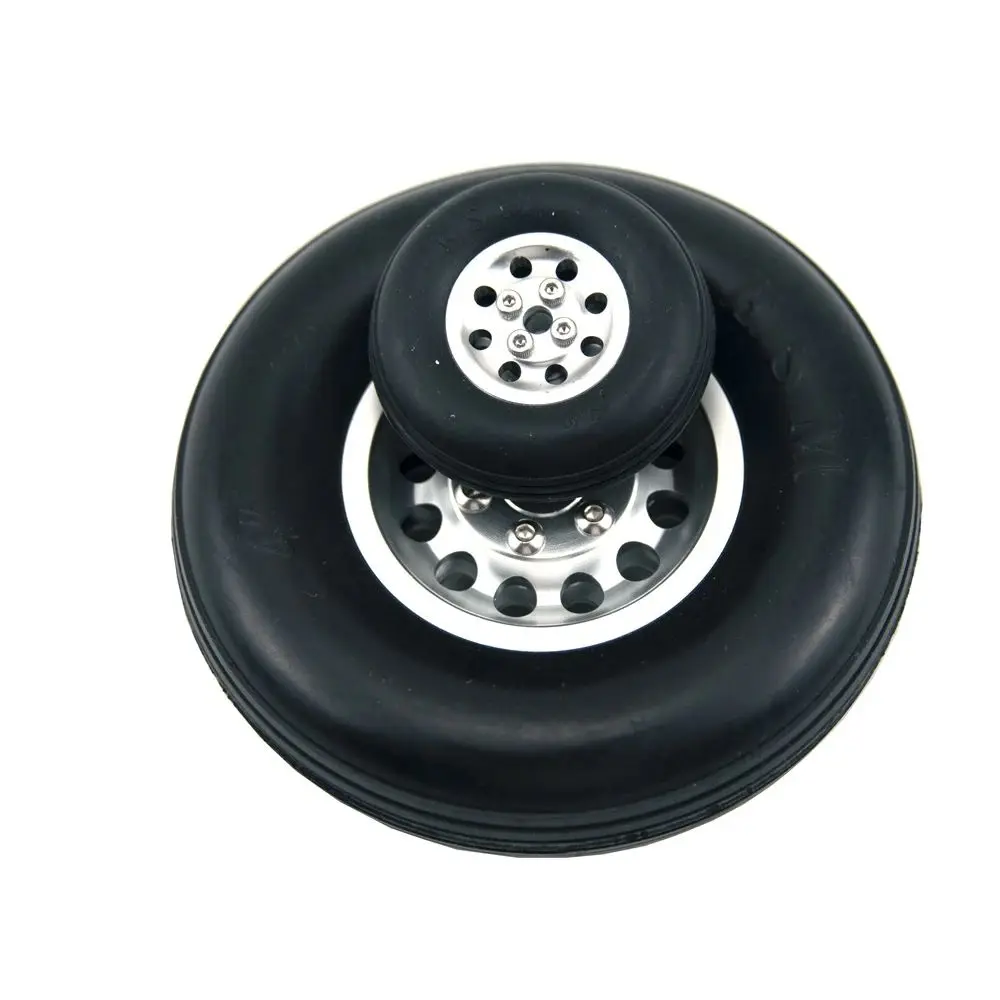 2Pc Solid Rubber Wheel With Aluminum Hub Tire 1.75\