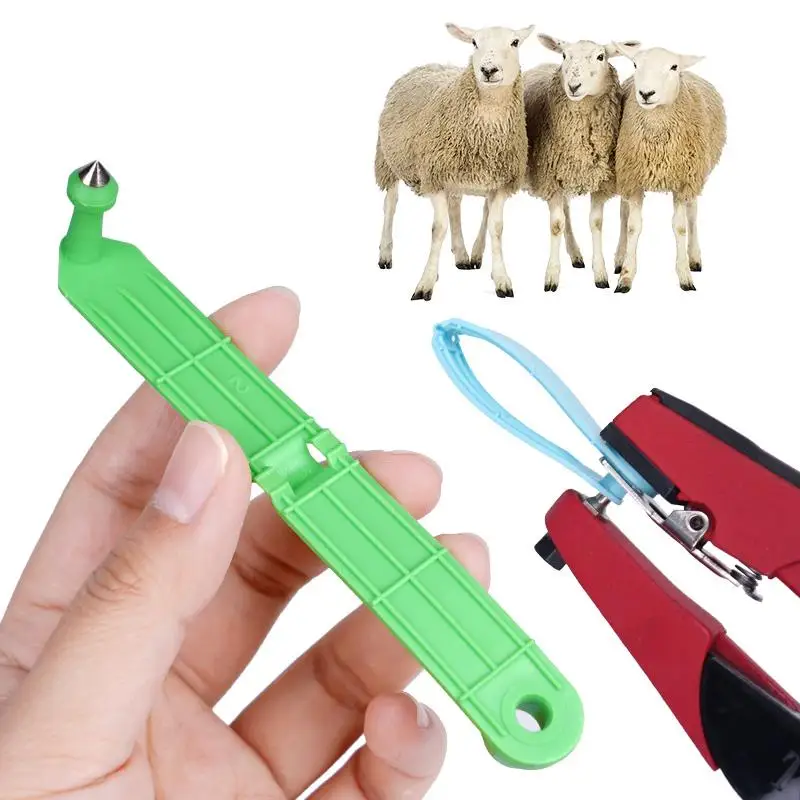 علامة أذن الأغنام بدون شخصية قطعة واحدة لوحة رقم أذن الأغنام الماشية مزرعة الدواجن علامات تحديد الحيوان 10 قطعة #6