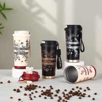 500ml Stainless Steel Double Wall Vacuum Insulated Travel Mug with Handle/Portable Thermal Cup Coffee Cup Water Bottle Flask Car