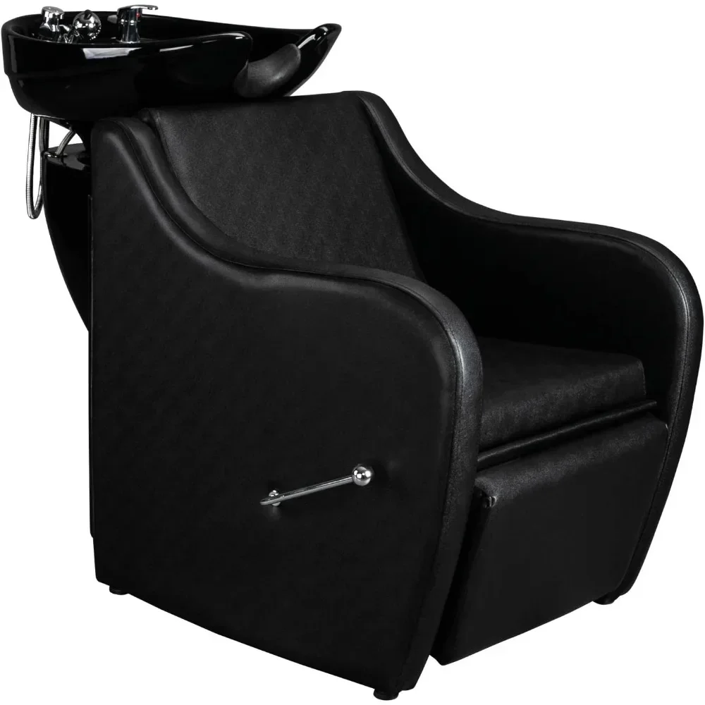 

Мойка для парикмахерских с регулируемой подставкой для ног и керамической чашей, кресло-мойка для салонов красоты и барбершопов