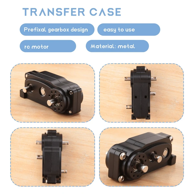 Prefixal Gearbox Transfer Case For 1/10 RC Crawler Car Axial SCX10 & SCX10 II 90046 Upgrade Parts