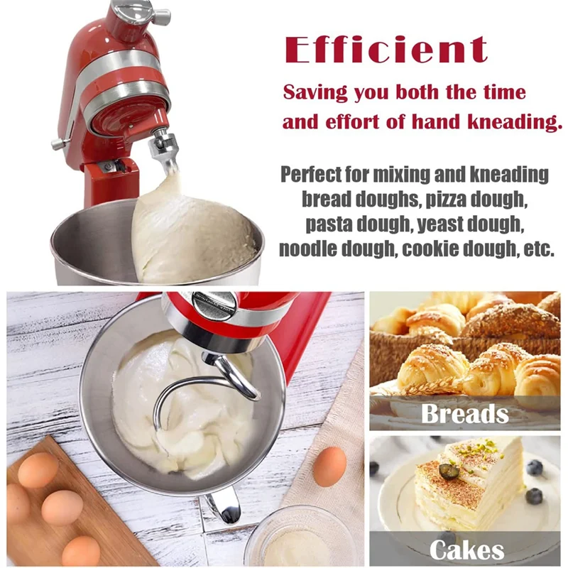 

Спиральный крючок для теста T27C для миксера Kitchenaid на 4,5–5 литров с наклонной головкой, сменный крючок для теста для насадки Kitchenaid