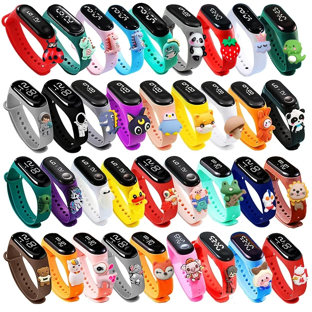 Waterproof Children Smart Touch Led Watch Cartoon Small Animals Boy Girl LED Digital Electronic Watch Kids Sports Watch Bracelet
