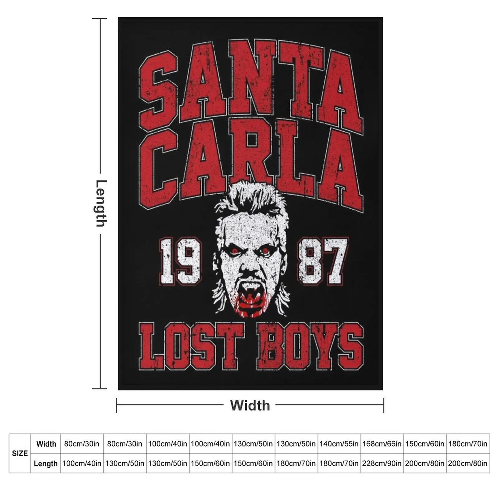 Santa Carla Lost Boys Throw Blanket bed plaid Personalized Gift Flannel Sofa Quilt Travel Furrys Blankets