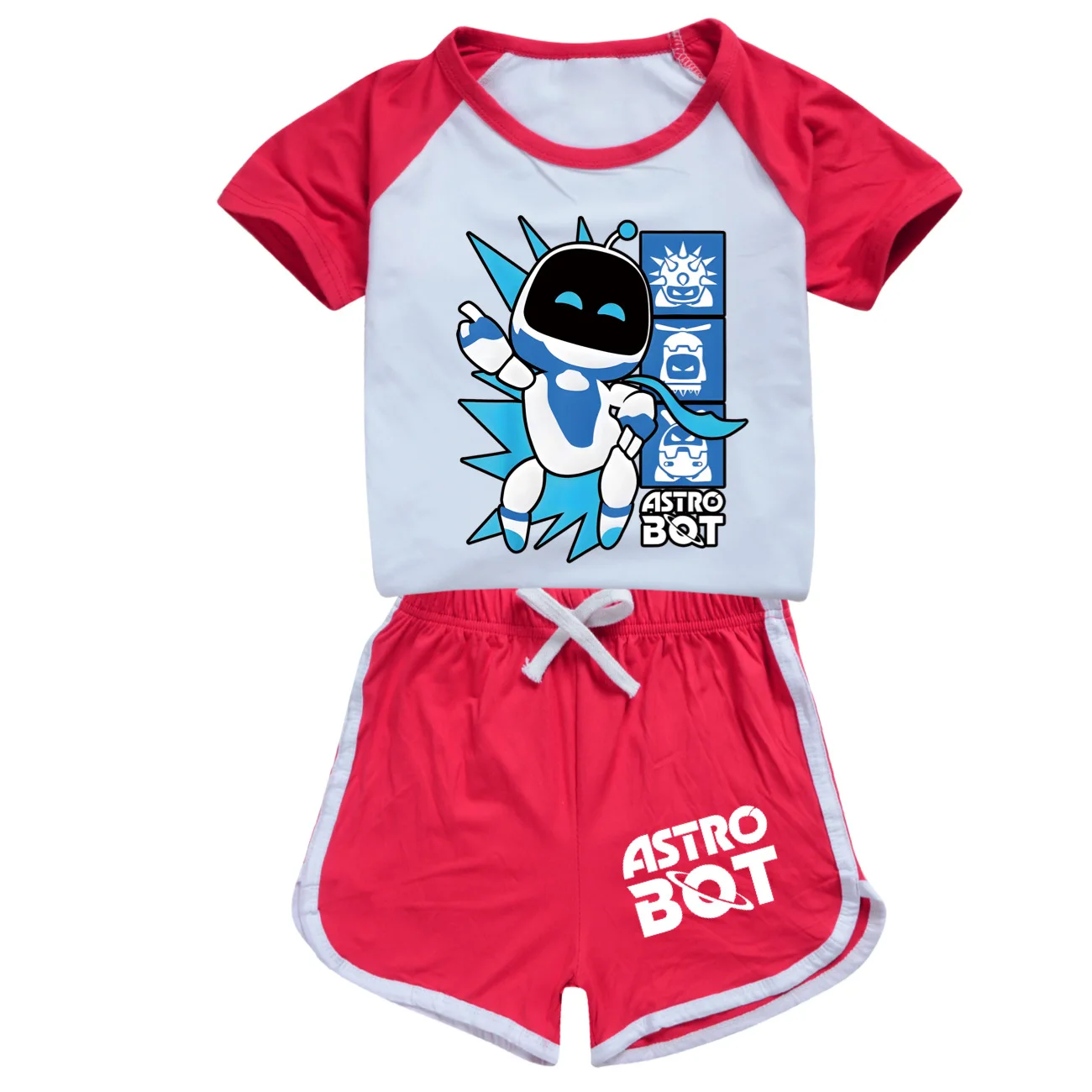 Astro Bot Clothes Toddler Girls Sportsuit Kids Game ASTROBOT Tshirts Boys Short Sleeve Tops Shorts 2pcs Sets Children's Clothing