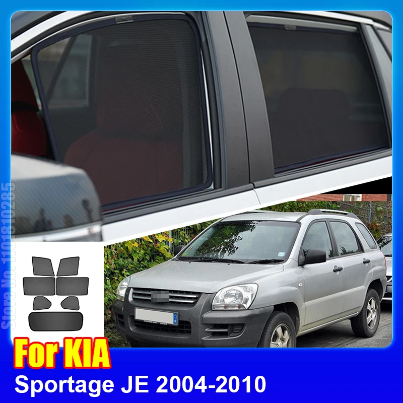 For Kia Sportage JE 2004-2010 Car Magnetic Sunshade Shield Front Windshield Curtain Rear Side Window Sun Shade Visor