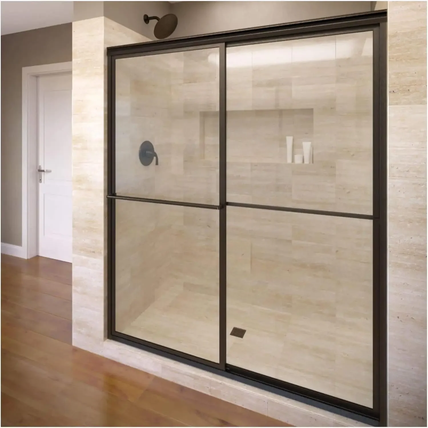 Deluxe Framed shower door, Oil Rubbed Bronze, 71 1/2''x56