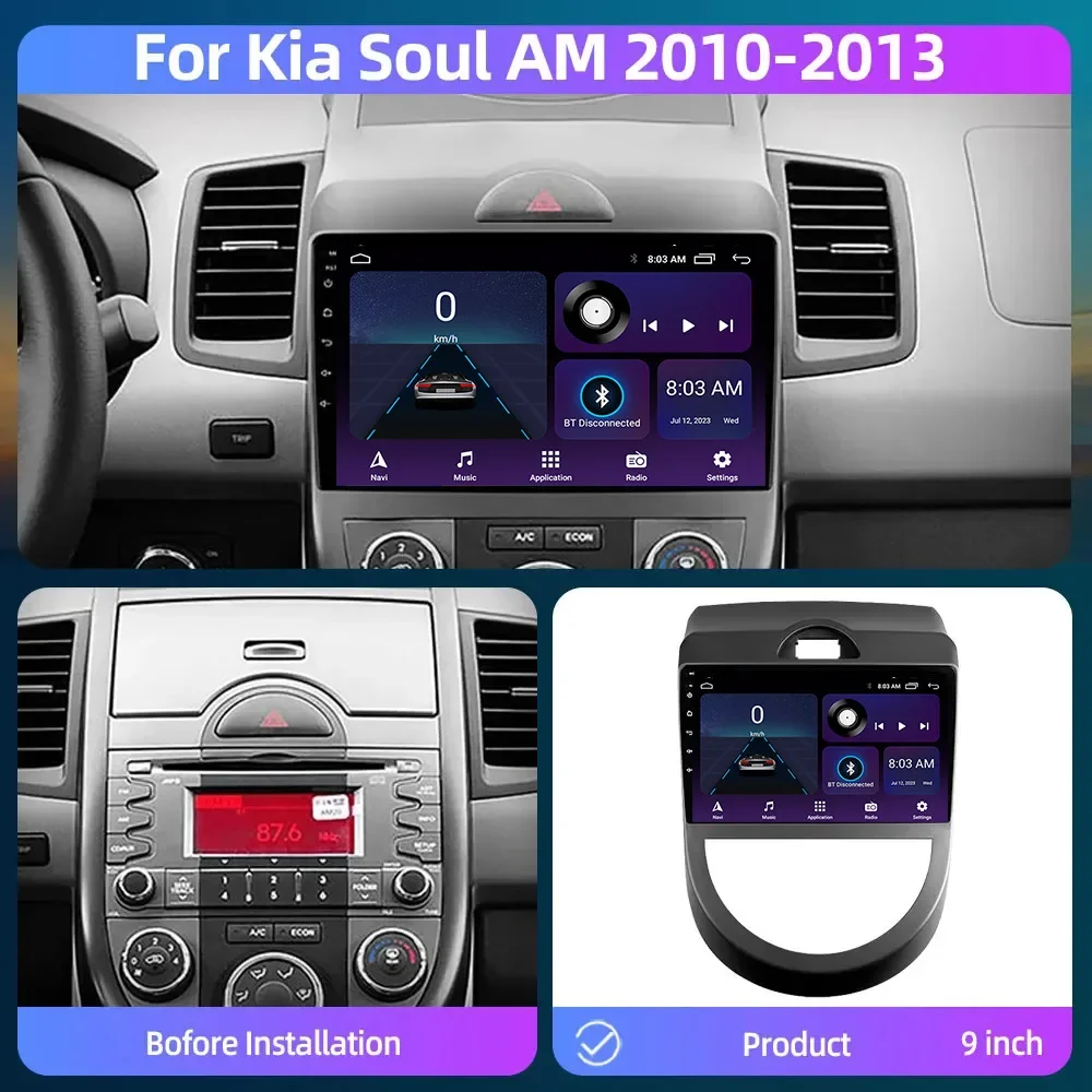 

8GB+128GB 4G Android 13 Radio For Kia Soul AM 2008-2011 Car stereo Multimedia Player Carplay Auto GPS navigation 2DIN NO DVD