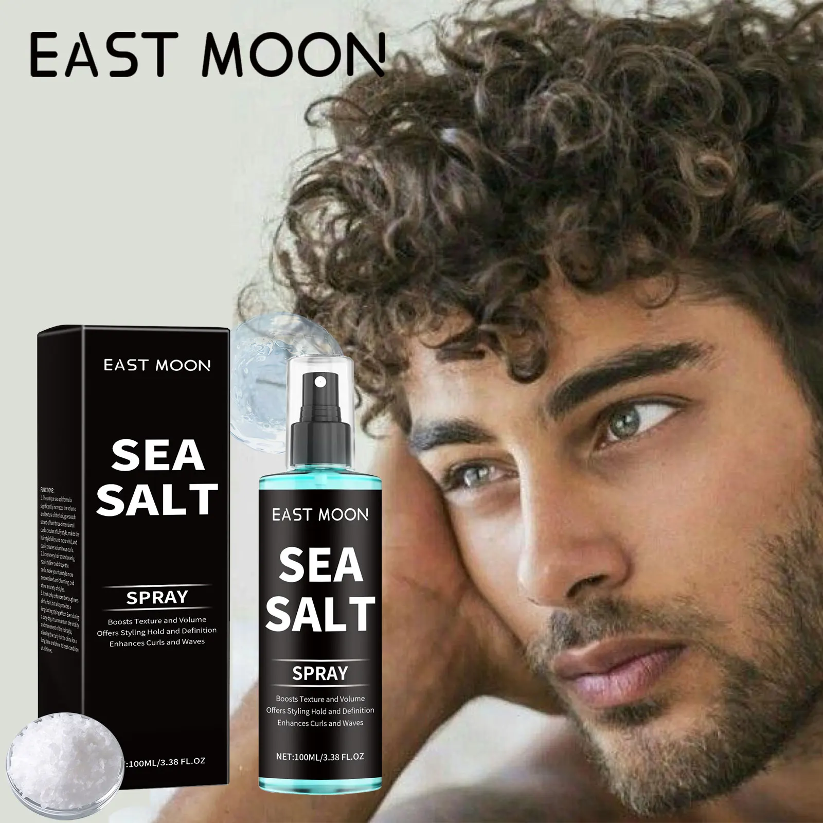 Sea Salt Curly Hair Spray Enhance Hair Elasticity Holding Non Greasy Refreshing Control Oil Lasting Styling Fluffy Hair Spray