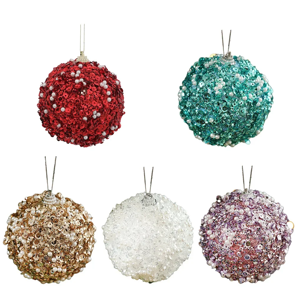 1pc 8cm glitter bola de natal ornamentos para decoração da árvore de natal bolas penduradas enfeites de bola de natal feriado sazonal deco