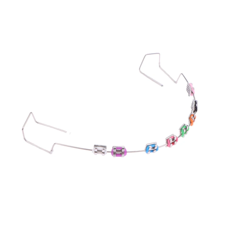 1 Pair Temporary Tooth Decoration With Metal Wires Colorful Metal Bracket And Orthodontic Ligature Ties Dental Decorations