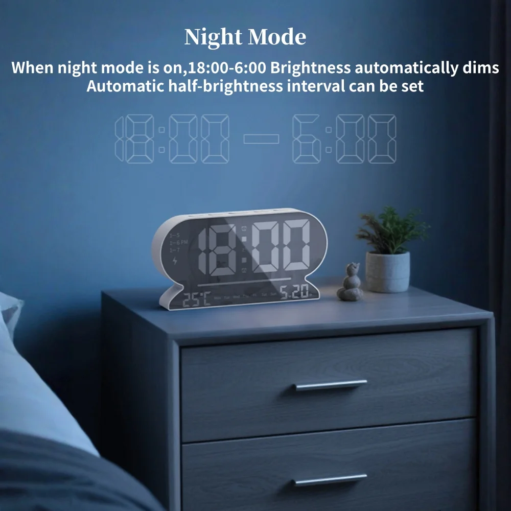 USB Digital Alarm Clock with Temp 5
