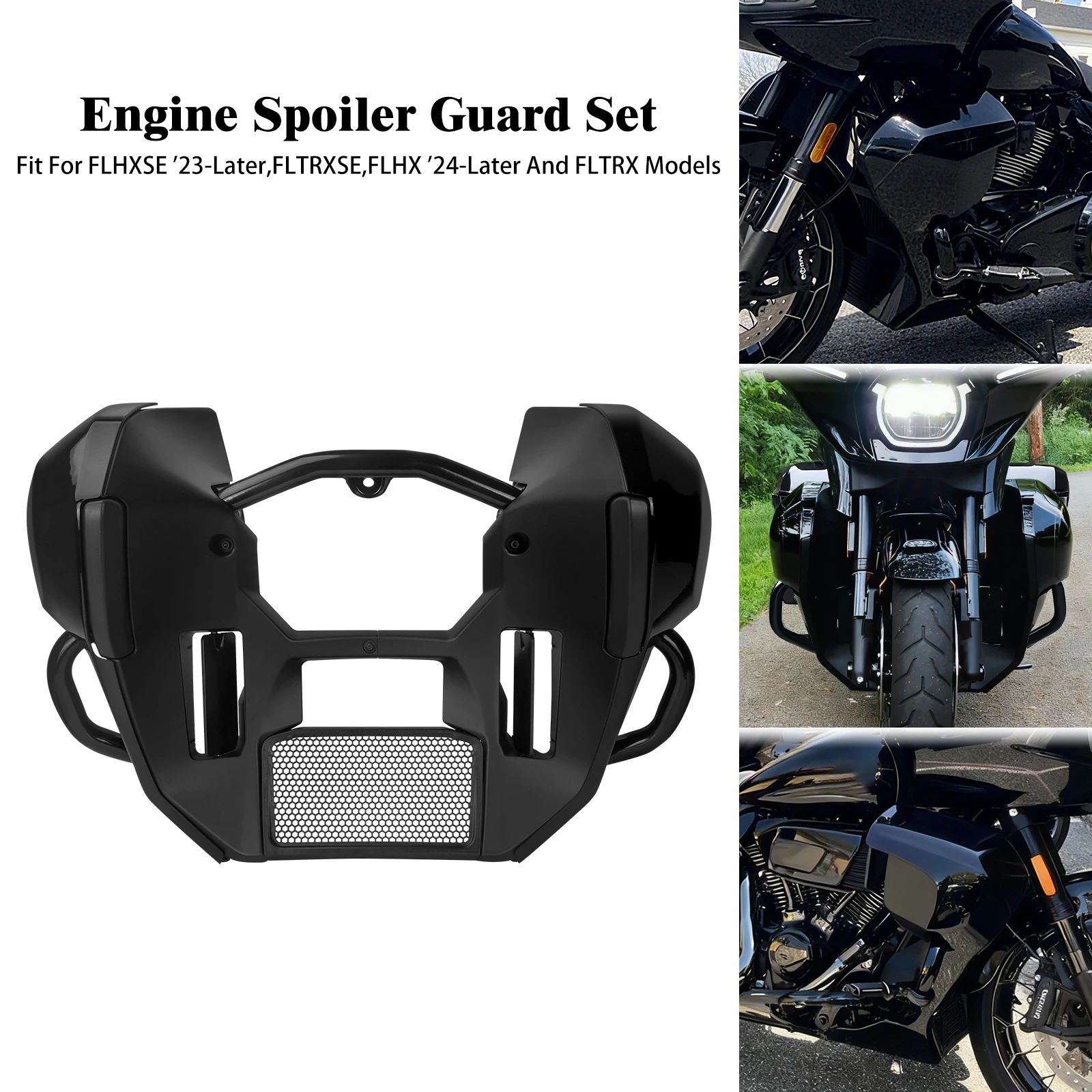 Motorcycle Fairing Spoiler Lowers + Engine Guard Kit Spoilers Crash Bar For Harley Touring Road Street Glide 2024-Up FLHXSE 2023