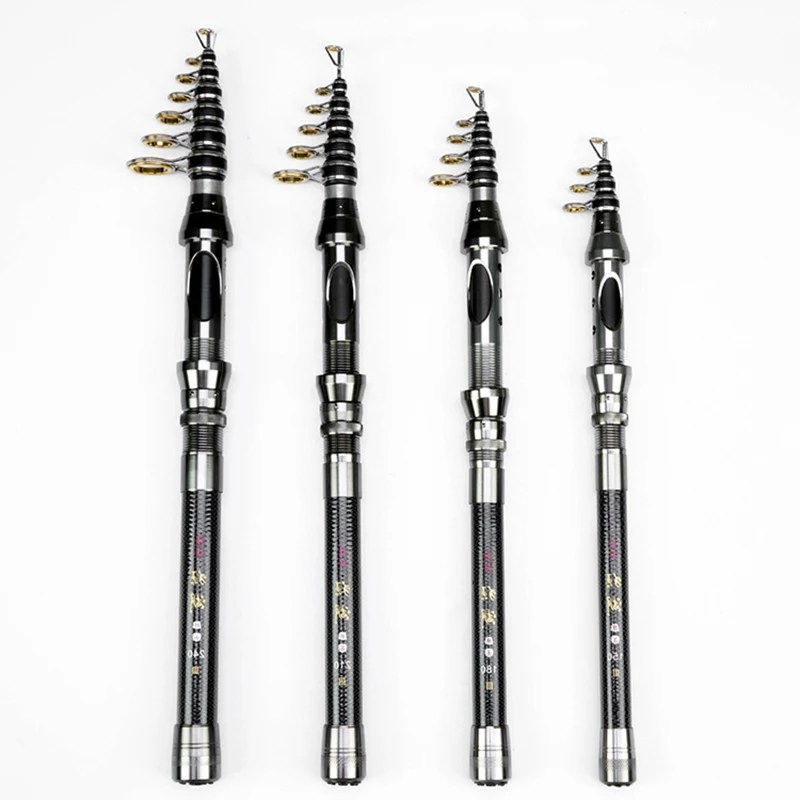Professional Fishing Rod Carbon Fiber 1.5-2.4M Sea River Fishing Ultralight Telescopic Spinning Ring Rod Fishing Stick