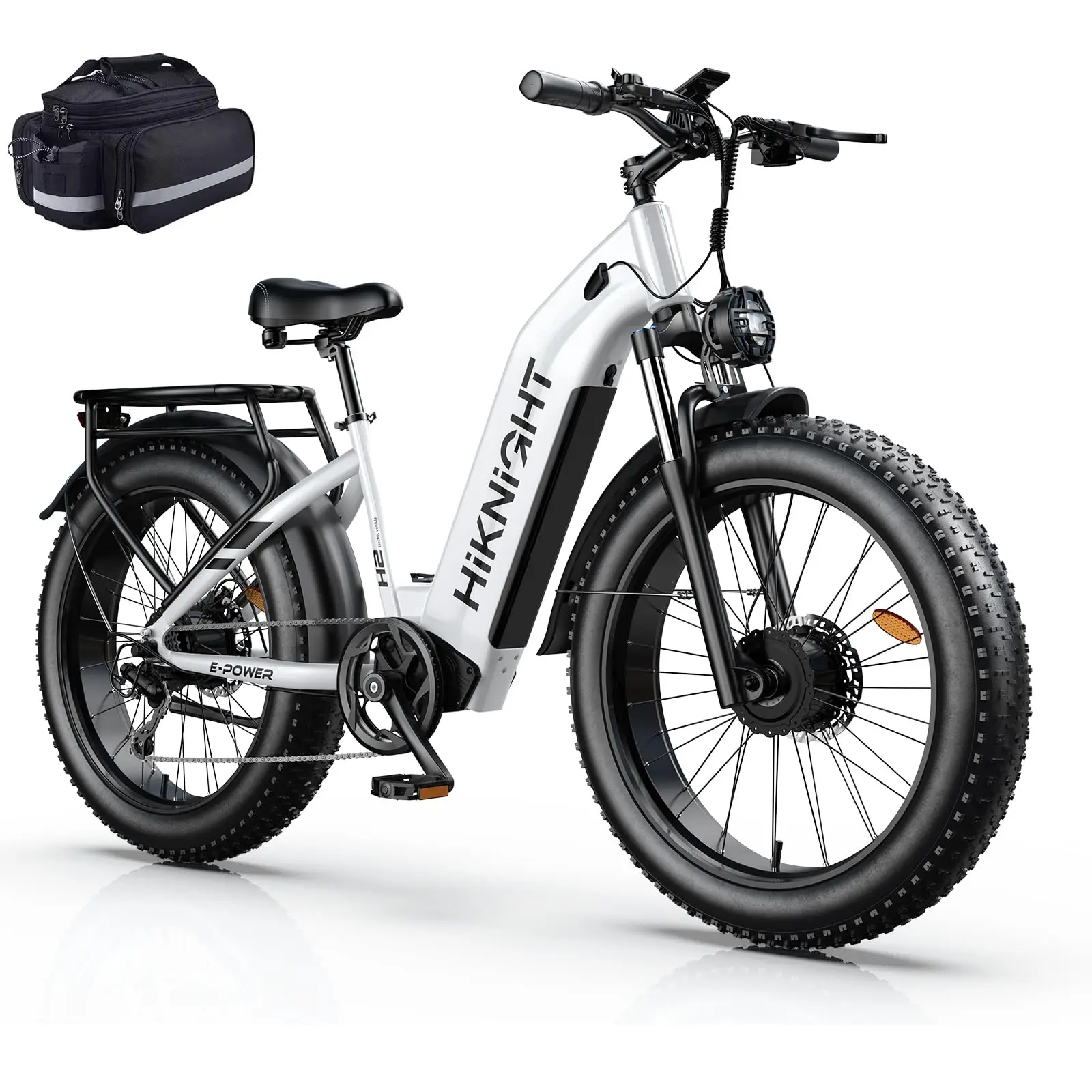 Dual Motor Electric Bike for Adults, 3000W Peak 52V 20AH Battery E Bike 26" x 4.0" Fat Tire Electric Mountain Bike Step-Thru Ele image 7
