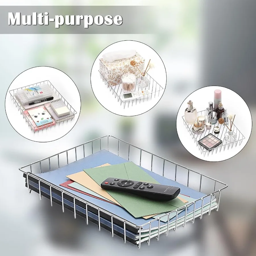 متعددة الأغراض A4 ملف صينية سلك مكتب صينية منظم أنيق حجم الرسالة مكتب وثائق صينية مجلة الملفات سلة التخزين أورجاني #4